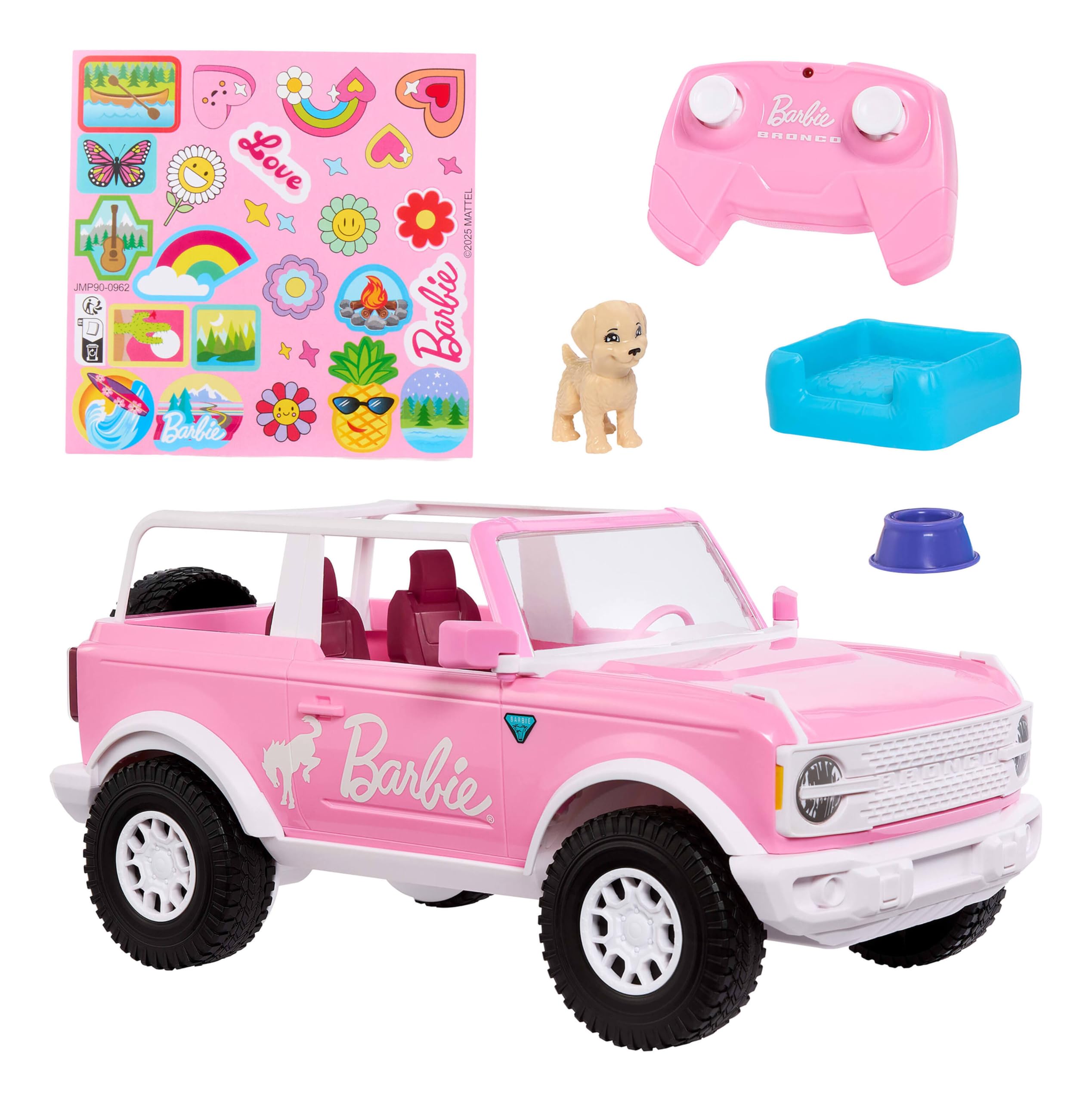 ​Hot Wheels RC Barbie Ford Bronco, Remote-Control Toy Car | Includes Puppy Acces