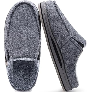ONCAI Men's Slippers Comfort Plush Memory Foam Indoor Outdoor House House Slippers Non-Slip Rubber Size 7-22