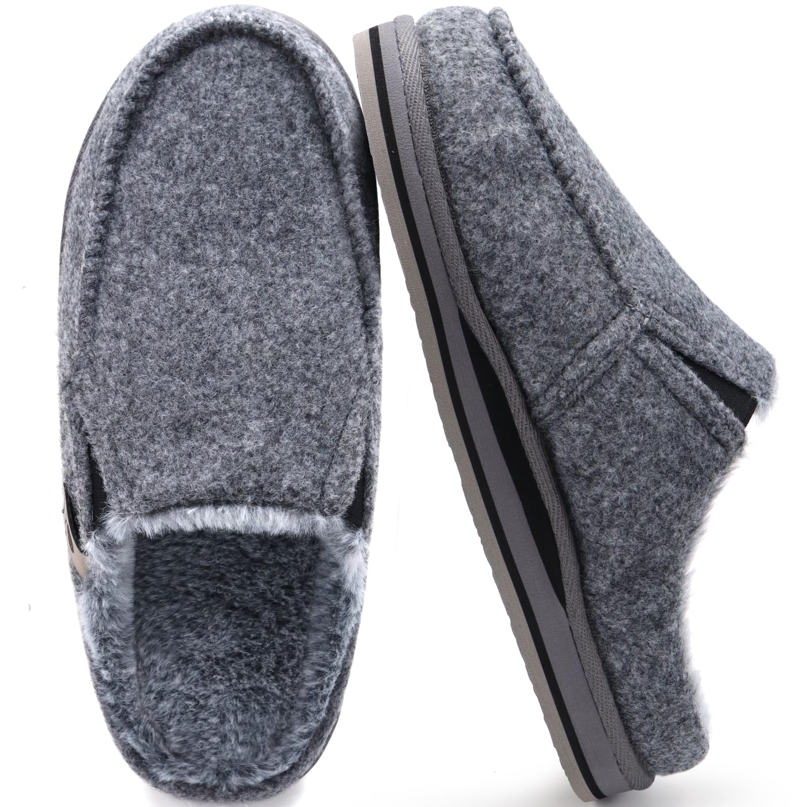 ONCAI Men's Slippers Comfort Plush Memory Foam Indoor Outdoor House House Slippe