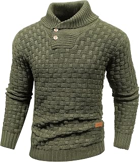Mens Casual Pullover Waffle Textured Cable Knit v Neck Sweater