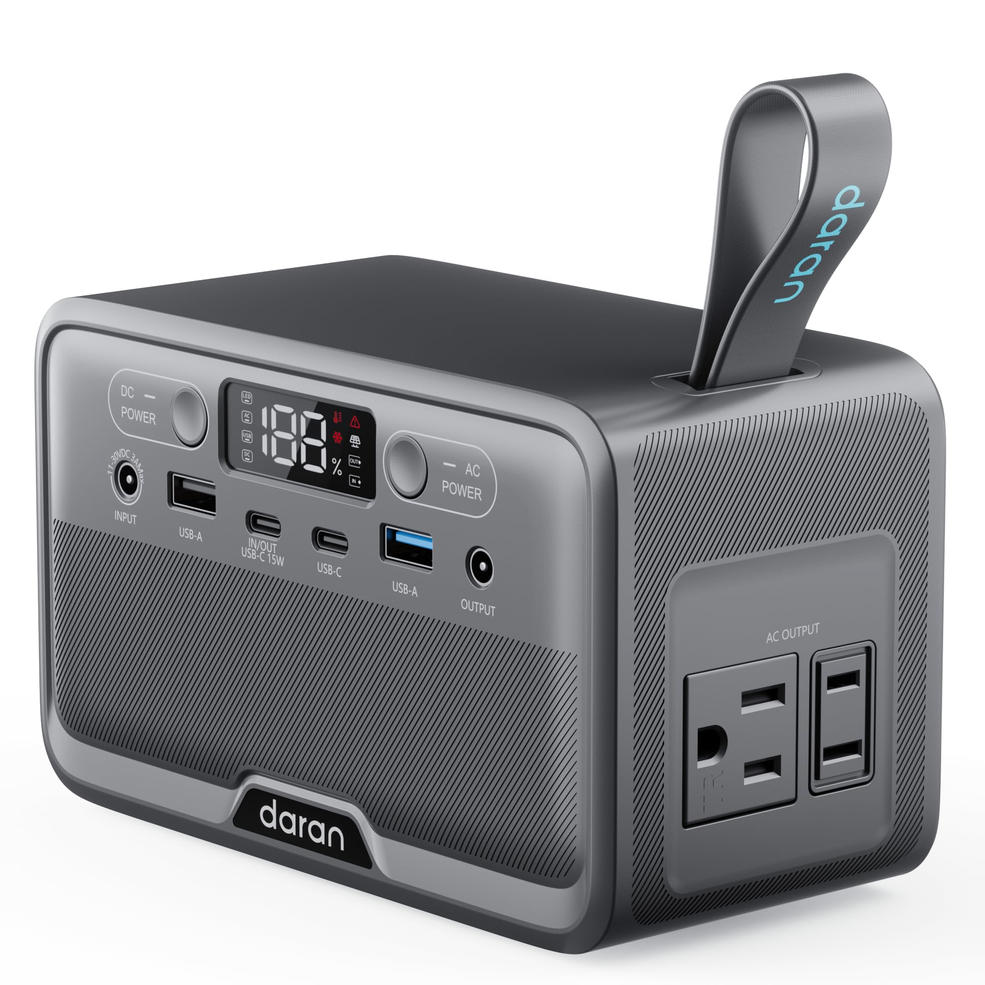 Daran Portable Power Station 89.6Wh LiFePO4 Battery 100W(200W Peak) Solar Power 