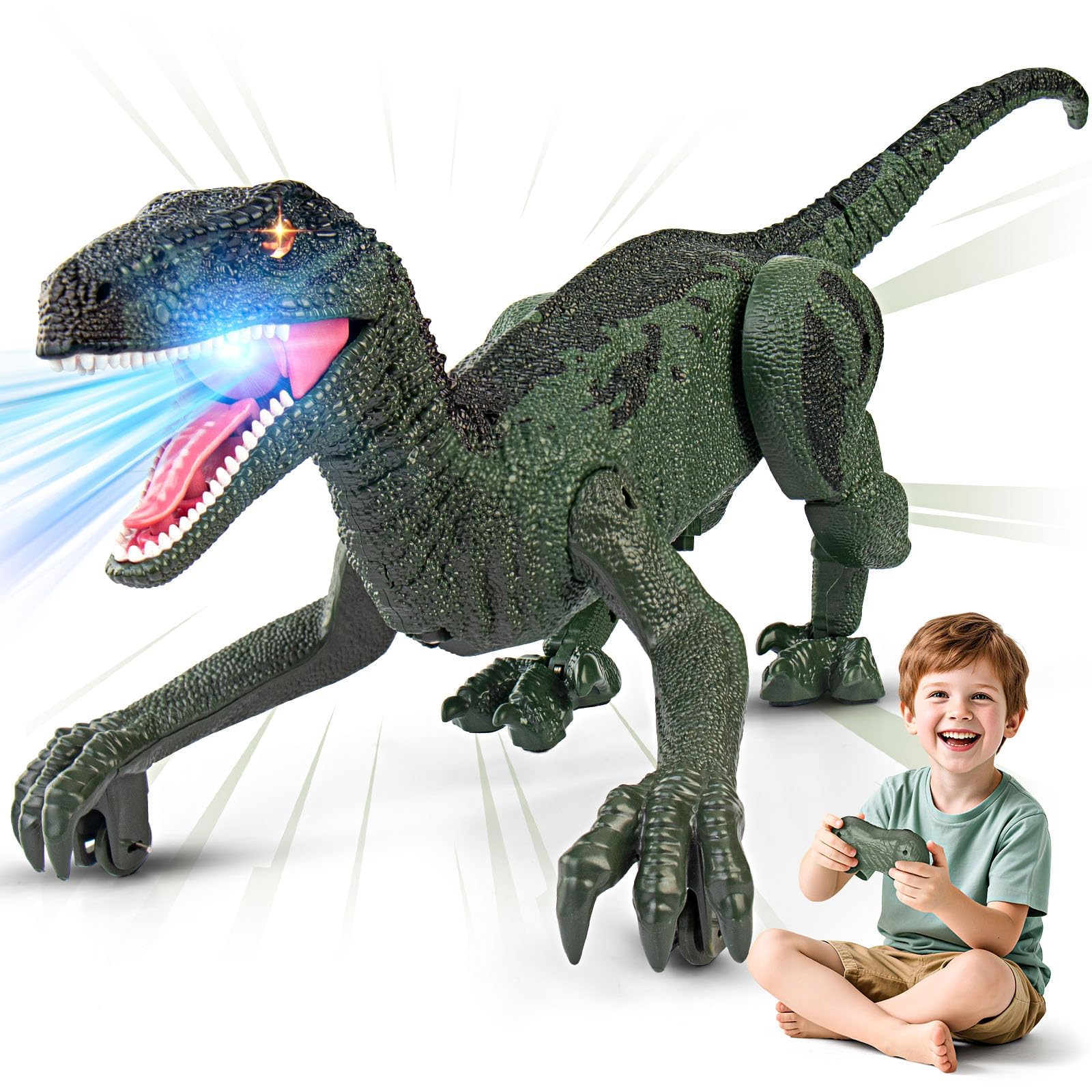 Dinosaur Toys for Kids, 2.4GHz Remote Control Dinosaur with Walking | Realistic 