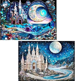 Diamond Art Painting, DIY Castle Round Diamond Painting Kit for Adults Beginner, Crystal Rhinestone Home Wall Decoration Gift, 30x40cm/11.8x15.7inch
