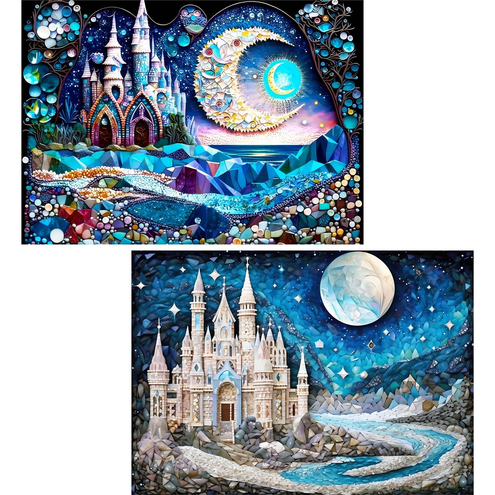 Diamond Art Painting, DIY Castle Round Diamond Painting Kit for Adults Beginner,