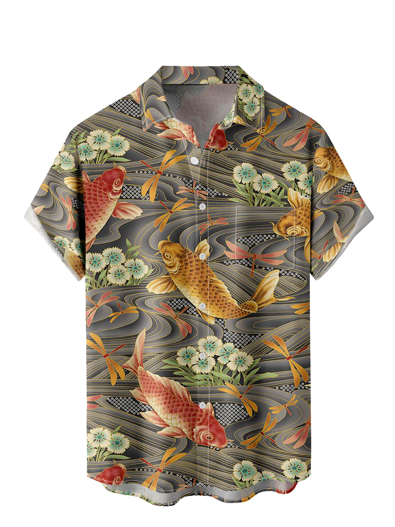 Hawaiian Shirts for Men, Print Casual Short Sleeve Button Down Resort Shirts Bea