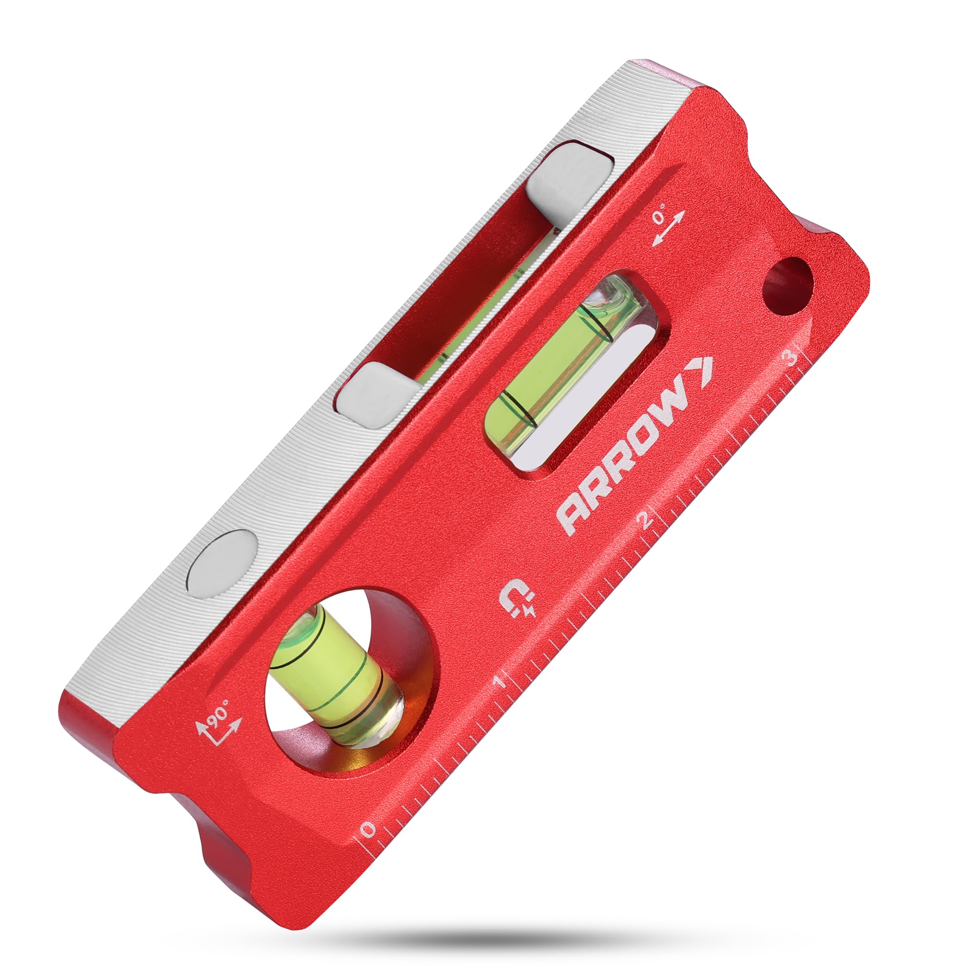 ARROW 4-Inch Torpedo Level, Small Magnetic Leveler Tool | 0°/90° Bubbles, Top-Vi