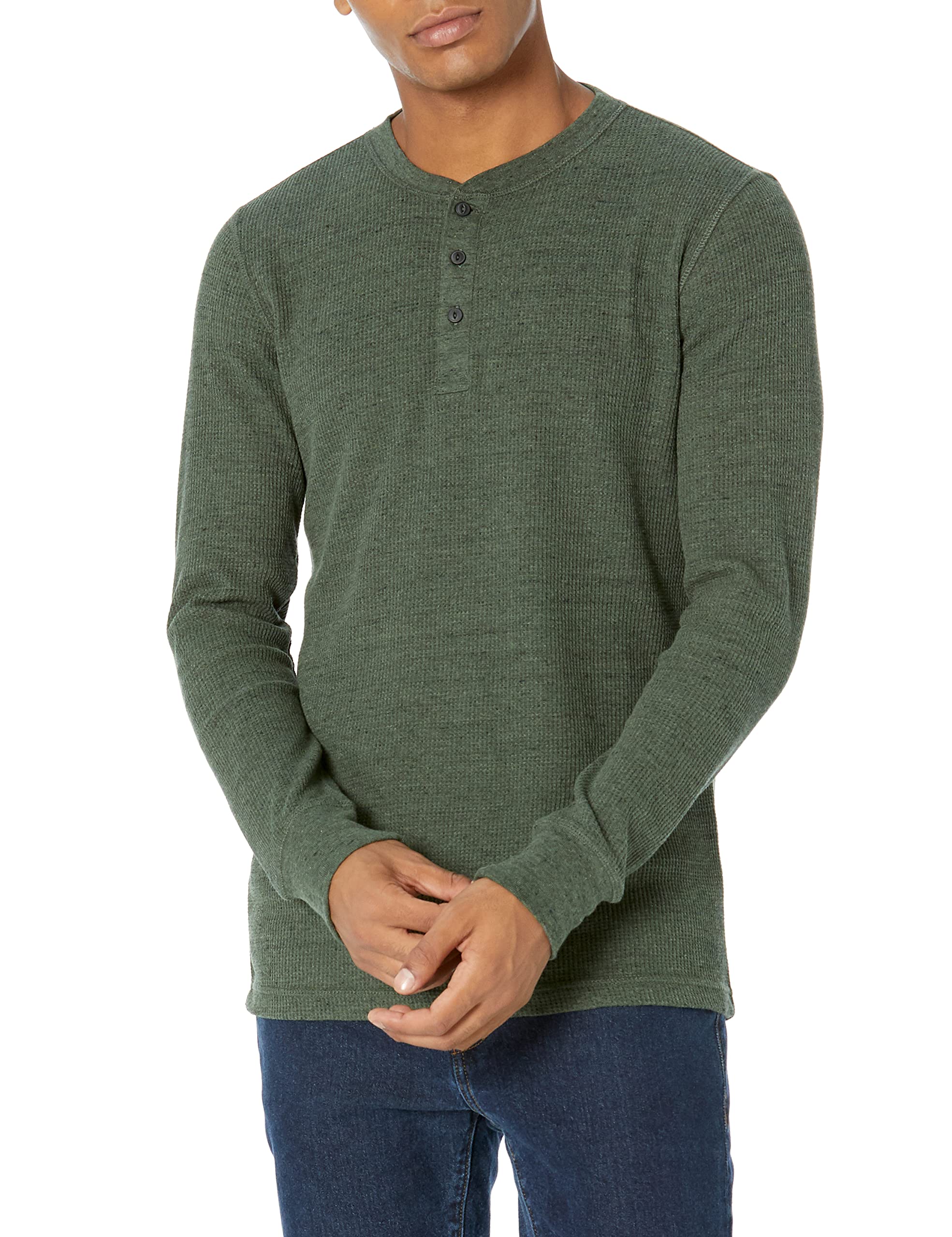 Amazon Essentials Men's Slim Fit Honeycomb Long Sleeve Henley Top