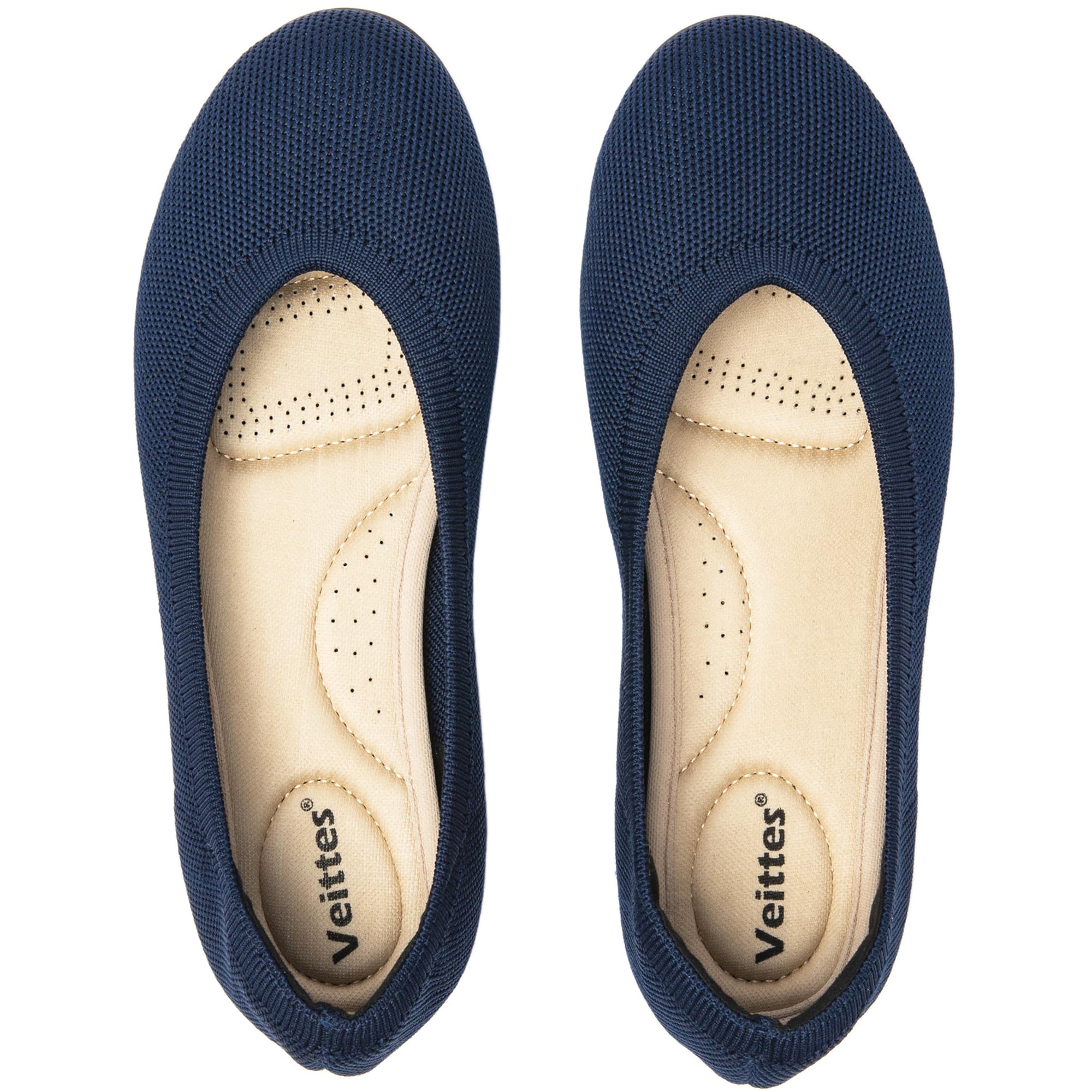 Veittes Chaussures Plates Larges pour Femmes - Chaussures de Ballet Classiques à