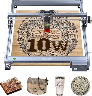 Creality Laser Engraver Machine 10W Output Power, 72W DIY Laser Engraving Machine 0.06mm High Precision Laser Cutter and Engraver for Wood and Metal, Paper, Acrylic, Glass, Leather etc, 17" x 16"
