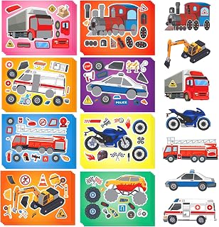 Aowplc 32 Make Your Own Vehicle Sticker Sheets for Kids