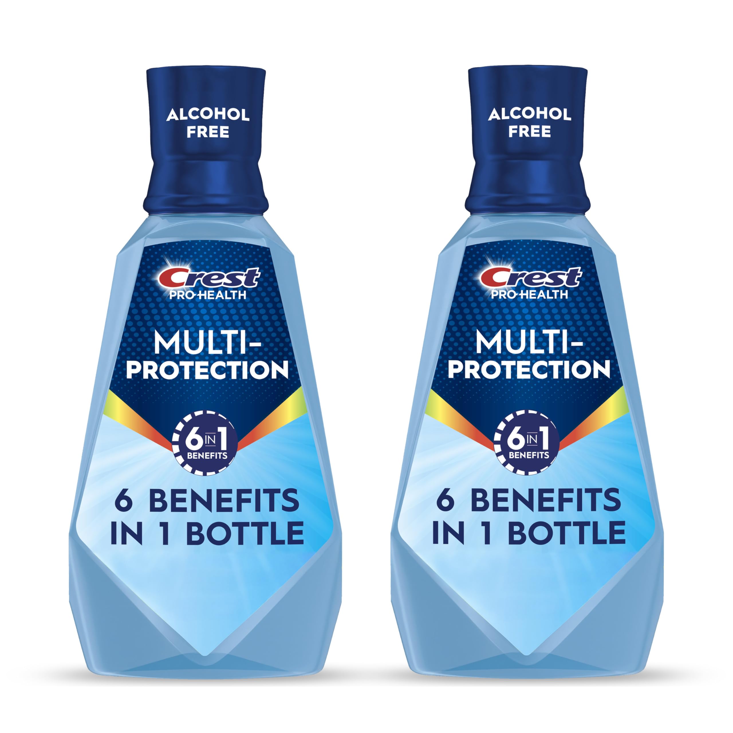Crest Mouthwash Pro Health Multi-Protection, 1L, 2 Pack, 6-in-1 Benefits, Alcoho