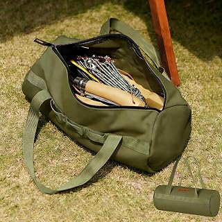 Camping Tool Bag Canvas Storage Foldable Portable Outdoor Travel Equipment (Green)
