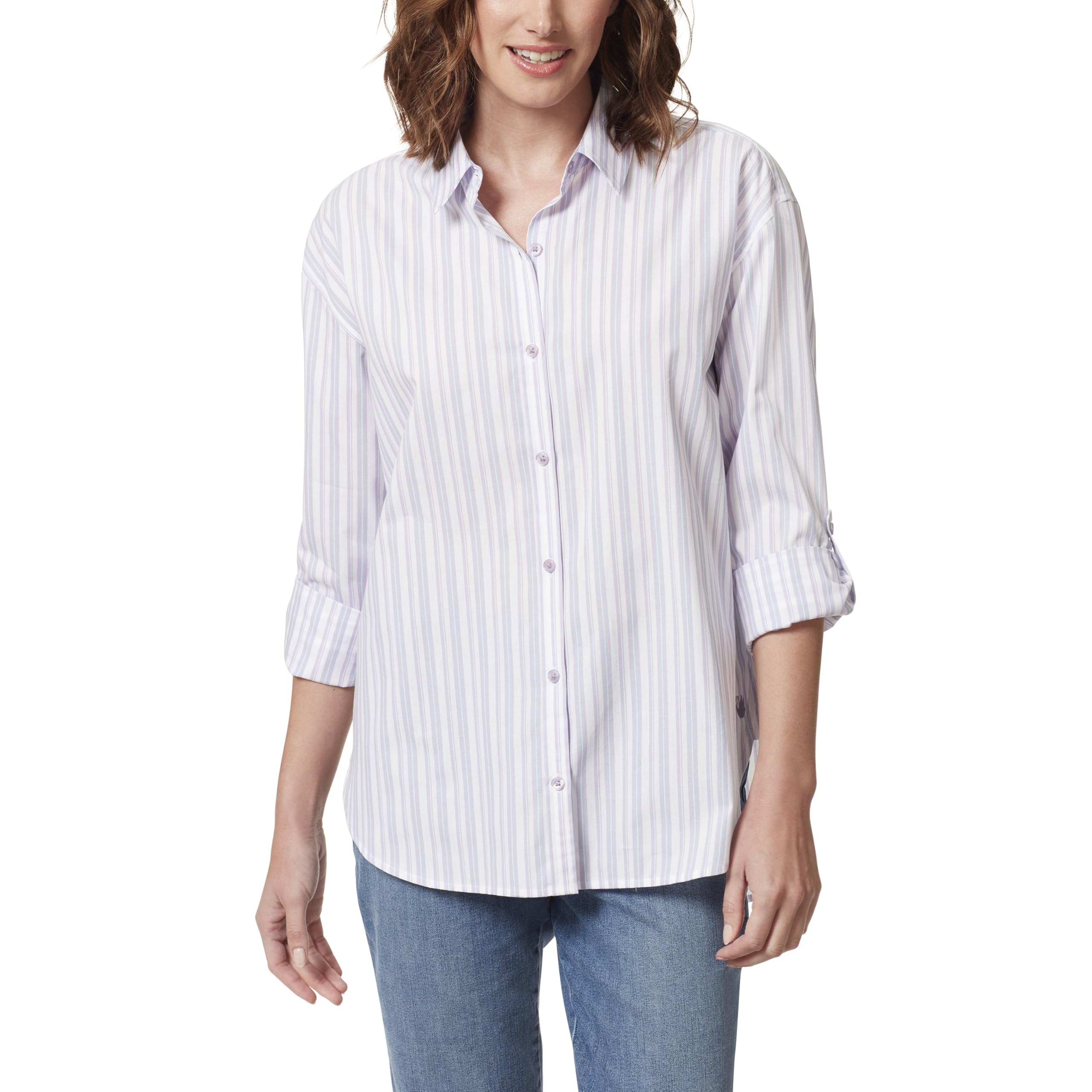 Gloria Vanderbilt Women's Amanda Button Down Shirt with Roll-tab Sleeves Standar