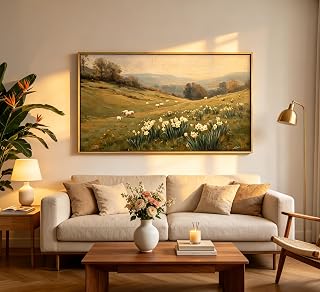 Large Framed Farm Scenery Wall Art, Landscape Painting Canvas Prints