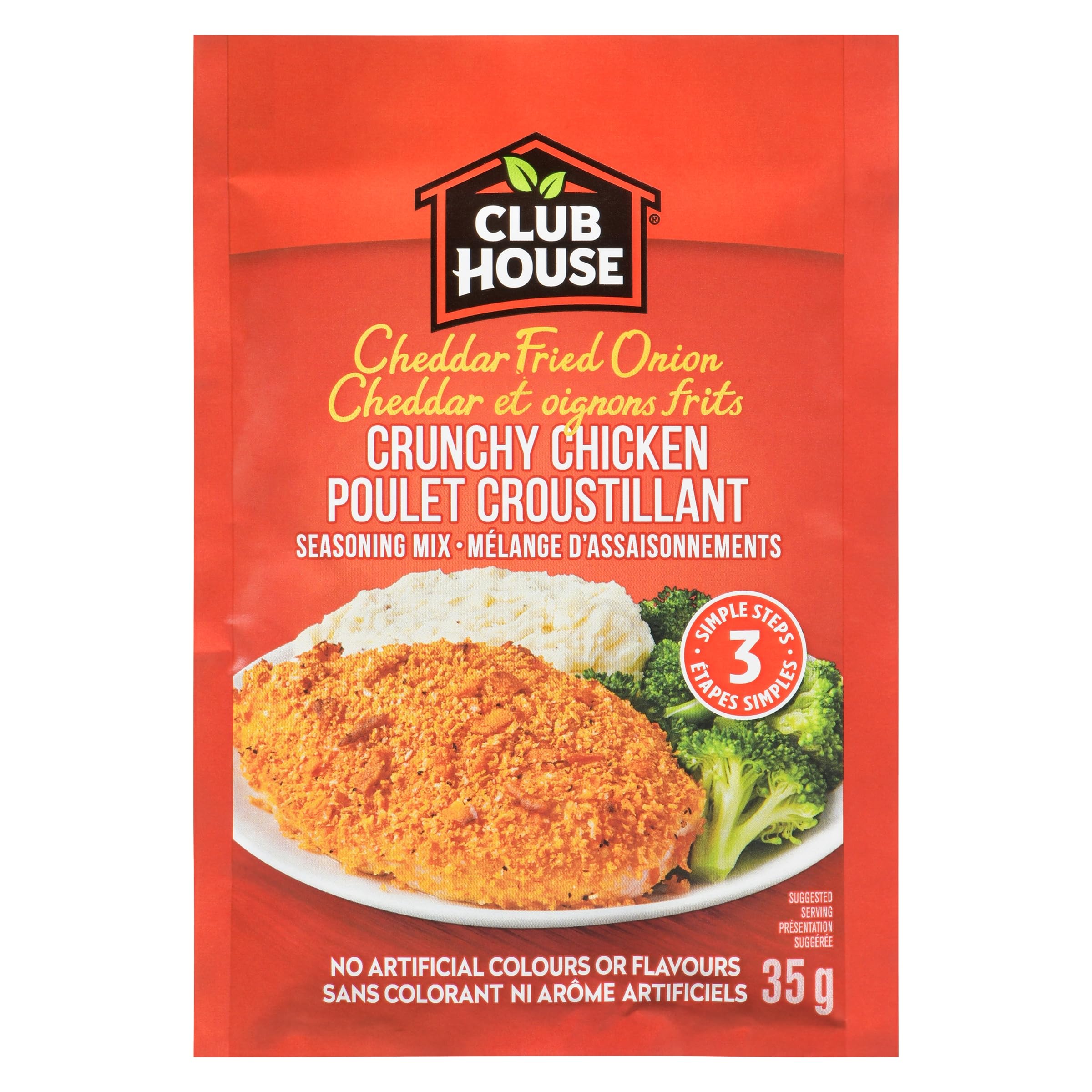 Club House Seasoning Mix, Cheddar Fried Onion Crunchy Chicken, 35 g | Tangy Flav