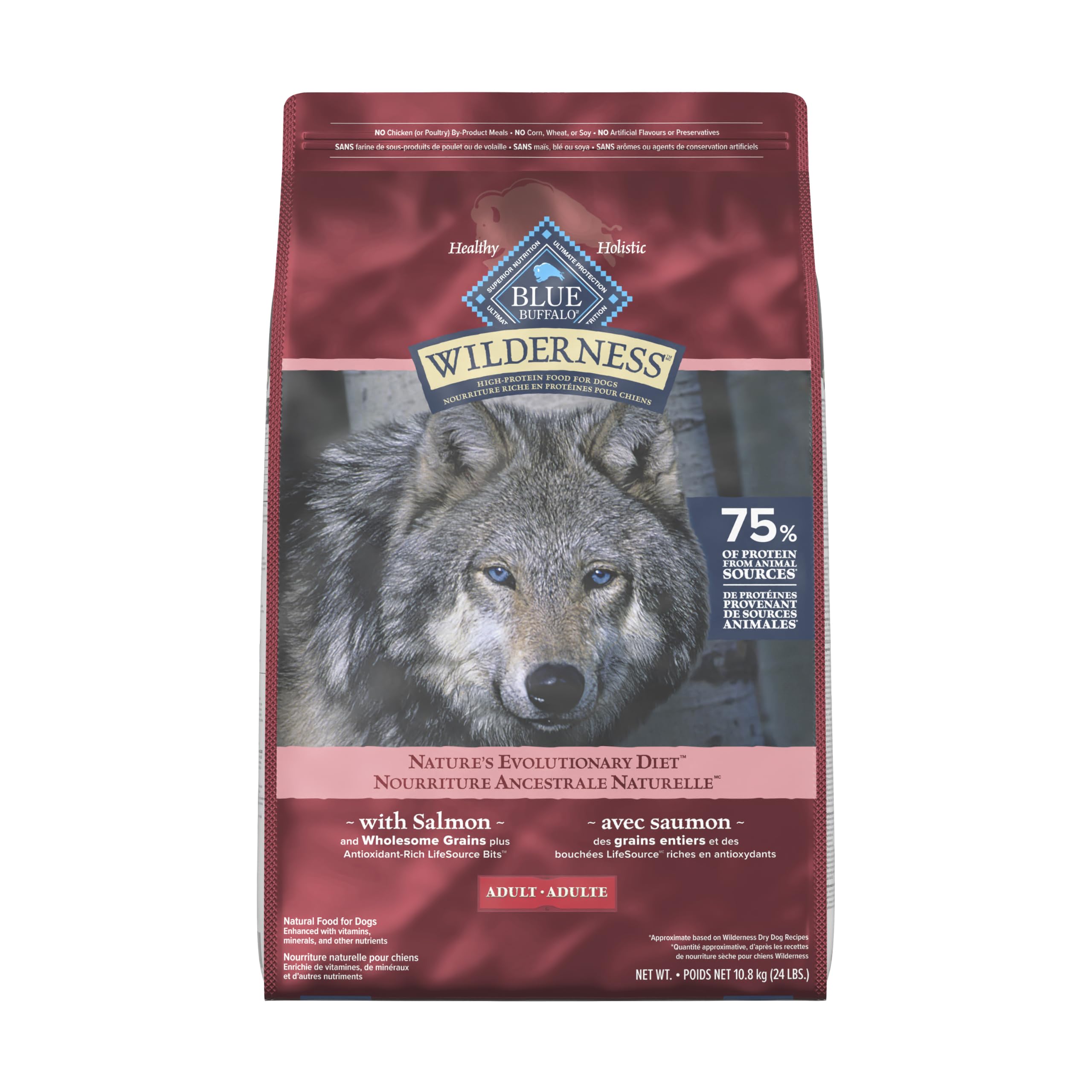 Blue Buffalo Wilderness Salmon Adult Dry Dog Food with Wholesome Grains + Antiox