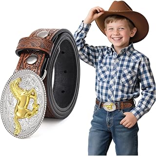 BELTROAD Kid Western Belt for Boys Girls Toddlers Cowboy Leather Belts