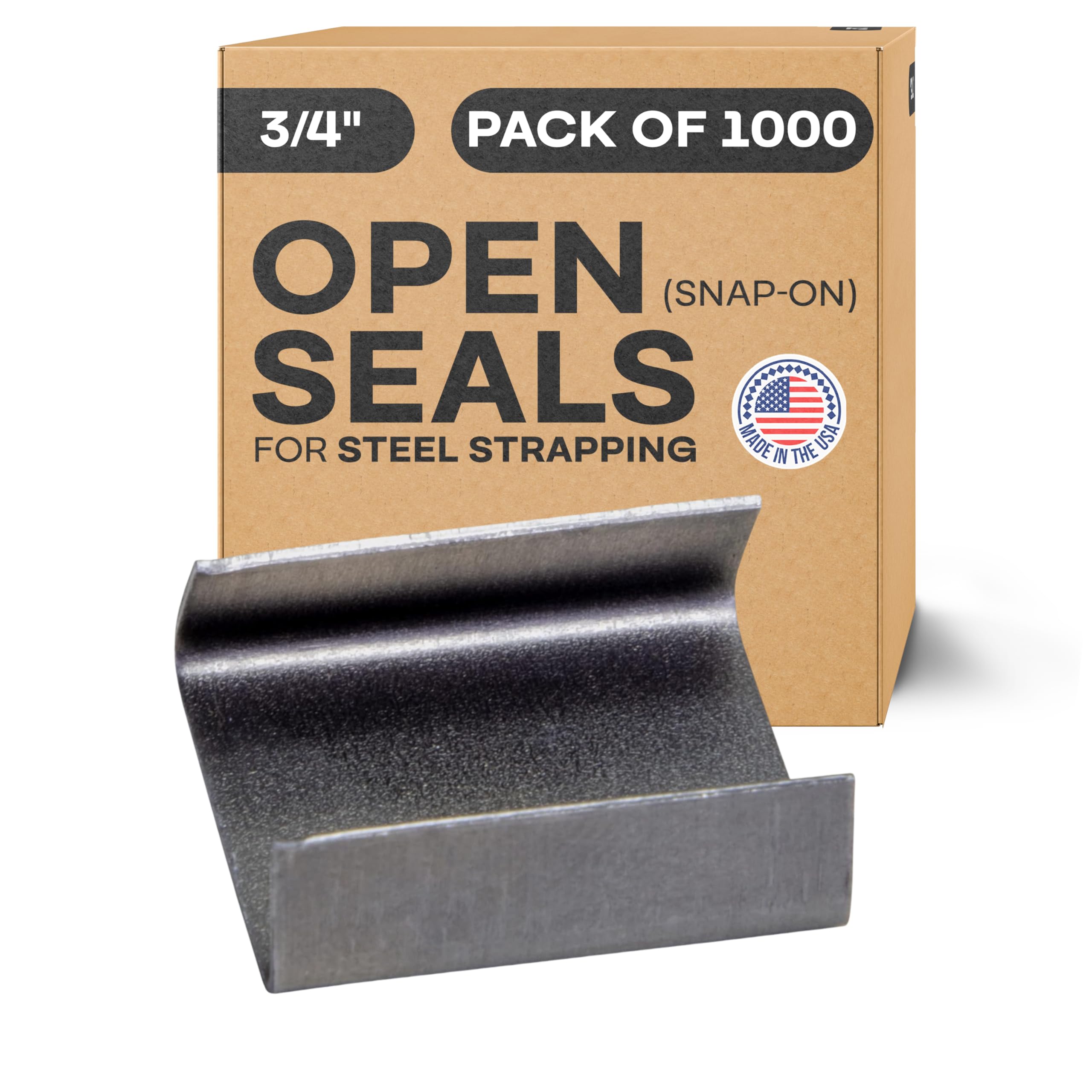 IDL Packaging Open (Snap-On) Seals for 3/4" Strap Width Steel Strapping (Pack of