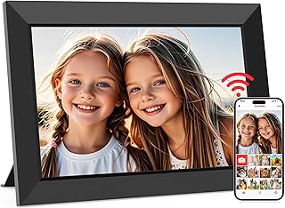 Frameo 10.1" WiFi Digital Picture Frame, Electronic Photo Frames - 32GB | 1280x800 HD IPS Touch Screen, Slideshow, Auto-Rotate, Tabletop/Wall, Send Photos/Videos from Phone, Gifts for Mom - Black