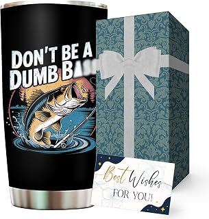 Fathers Day Fishing Gifts for Men, Dad - Funny Cool Gifts for Fisherman, Fishing Lovers - Fish Stuff Cup Tumbler 20oz - Best Dad Gift from Daughter, Son - Christmas, Fathers Day, Birthday Gift for Men