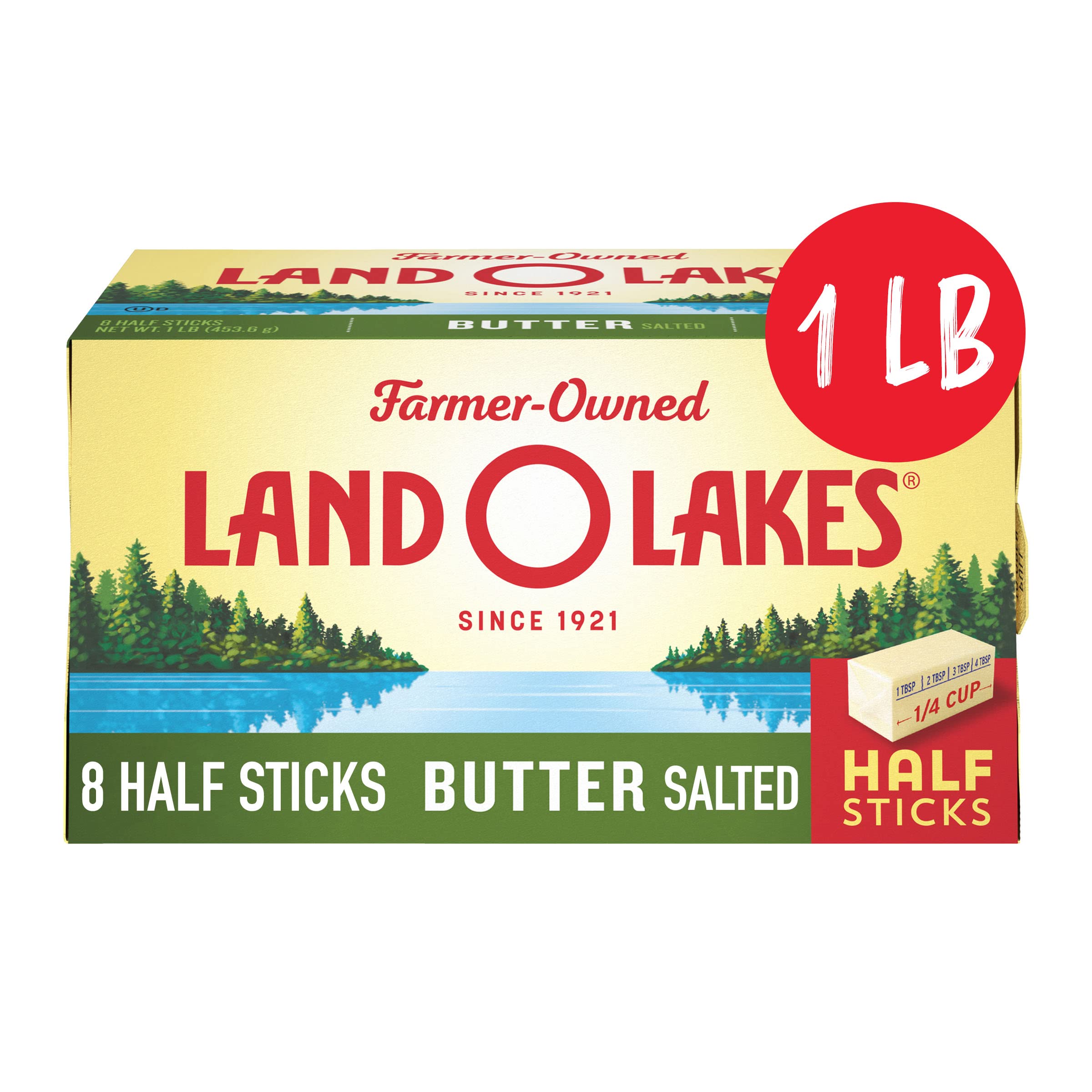 Land O Lakes Salted Butter Half Sticks, 8 Half Butter Sticks, 1 lb Pack | Ideal 
