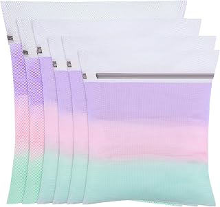 Dntorx Washing Machine Washing Bag Laundry Bag in 4 Sizes Pack of 6 | Fine and coarse mesh laundry bags, protect clothes, robust zip, reusable, washable and tumble dryer-safe