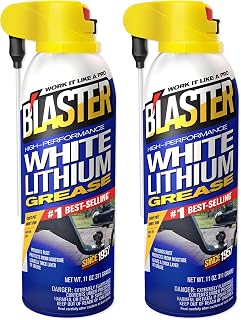 B’Laster White Lithium Grease Spray – High-Performance Lithium Grease Spray – Helps Protect Against Moisture & Oxidation - Reduces Friction & Leaves a Durable Lubricating Layer – 11 oz (Case of 2)