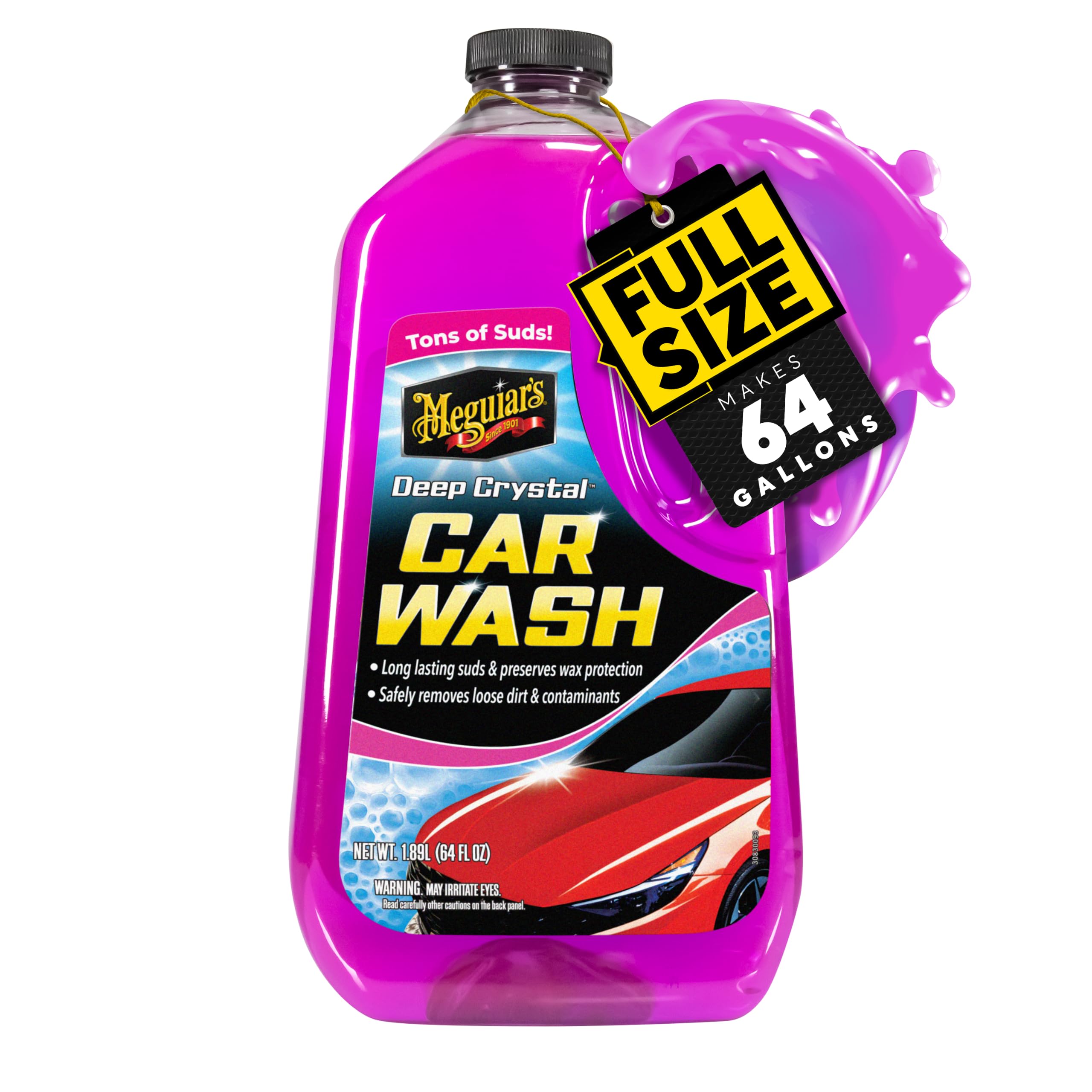Meguiar's Deep Crystal Car Wash, 64 oz | Foaming Car Wash Soap Gently Removes Di