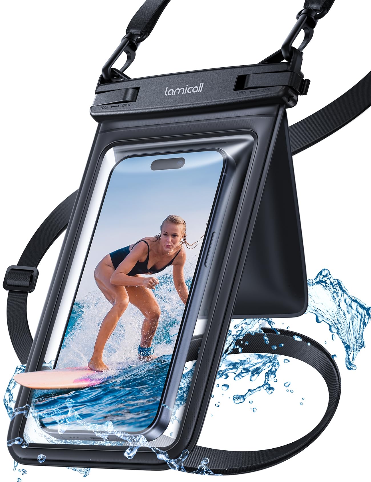 Lamicall Double Pocket Waterproof Phone Pouch, IPX8 Water proof Dry Bag | Privac