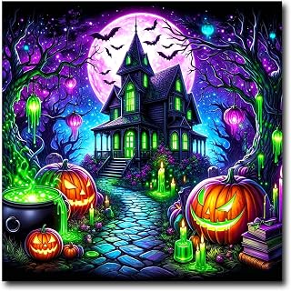Haunted House Diamond Art Kits for Adults,Halloween Diamond Painting Kits