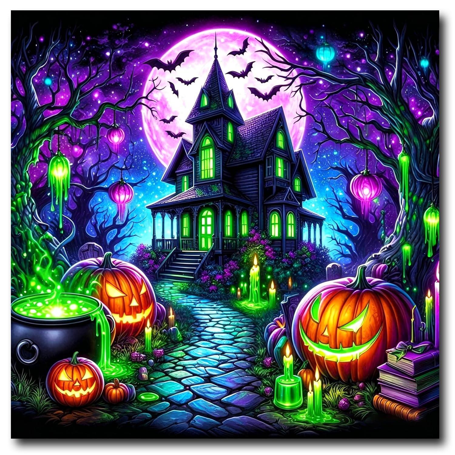 Haunted House Diamond Art Kits for Adults,Halloween Diamond Painting Kits