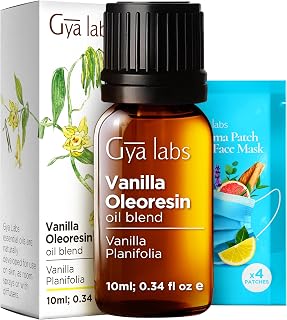 Vanilla Oleoresin Essential Oil for Skin, Hair & Diffuser - 0.34 Fl Oz | Vanilla Oil for Hair, Aromatherapy & DIY, Long-Lasting Sweet Scent, Natural Fragrance Oil - Gya Labs
