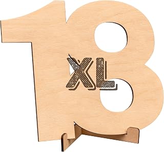 CUBIBOO 18 Wooden Number Decorations Holder Size XL – 18 Years Boy Favors – Decorations 18 Years Old Girl