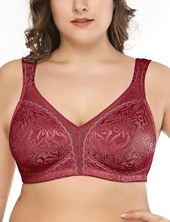 Deyllo Women's Full Cup Minimiser Bra, Non-Underwire, Large Sizes, Classic