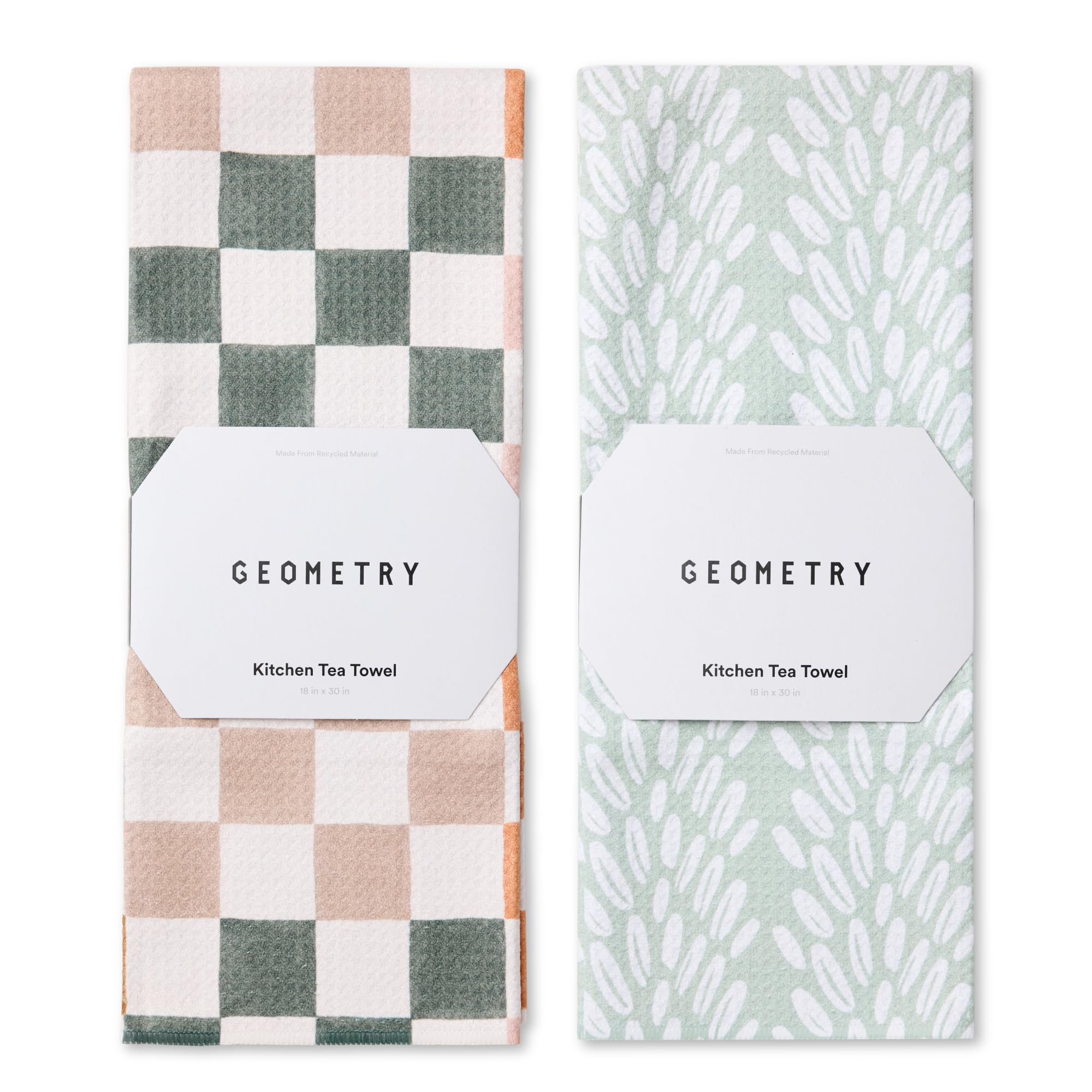 GEOMETRY Kitchen Tea Towels - Quick Dry Microfiber Dish Towels for Kitchen Check