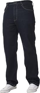 Blue Circle Men's Straight Leg Simple Heavy Works Jeans Denim Trousers All Hips Large Sizes Available in 4 Colours - Indigo Wash