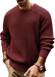 PJ PAUL JONES Men's Winter Chunky Knit Winter Jumper with Crew Neck Knitted Jumper