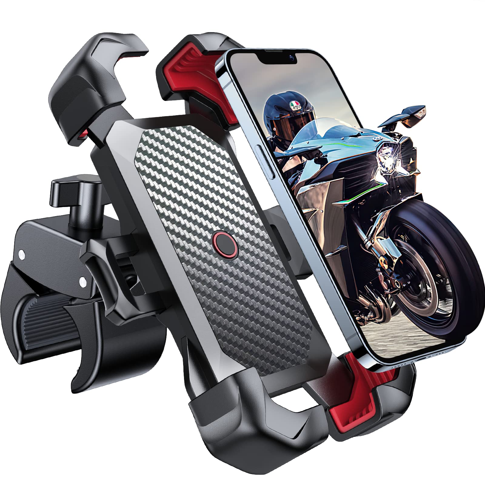 JOYROOM Motorcycle Phone Mount, [1s Auto Lock][100mph Military Anti-Shake] Bike 