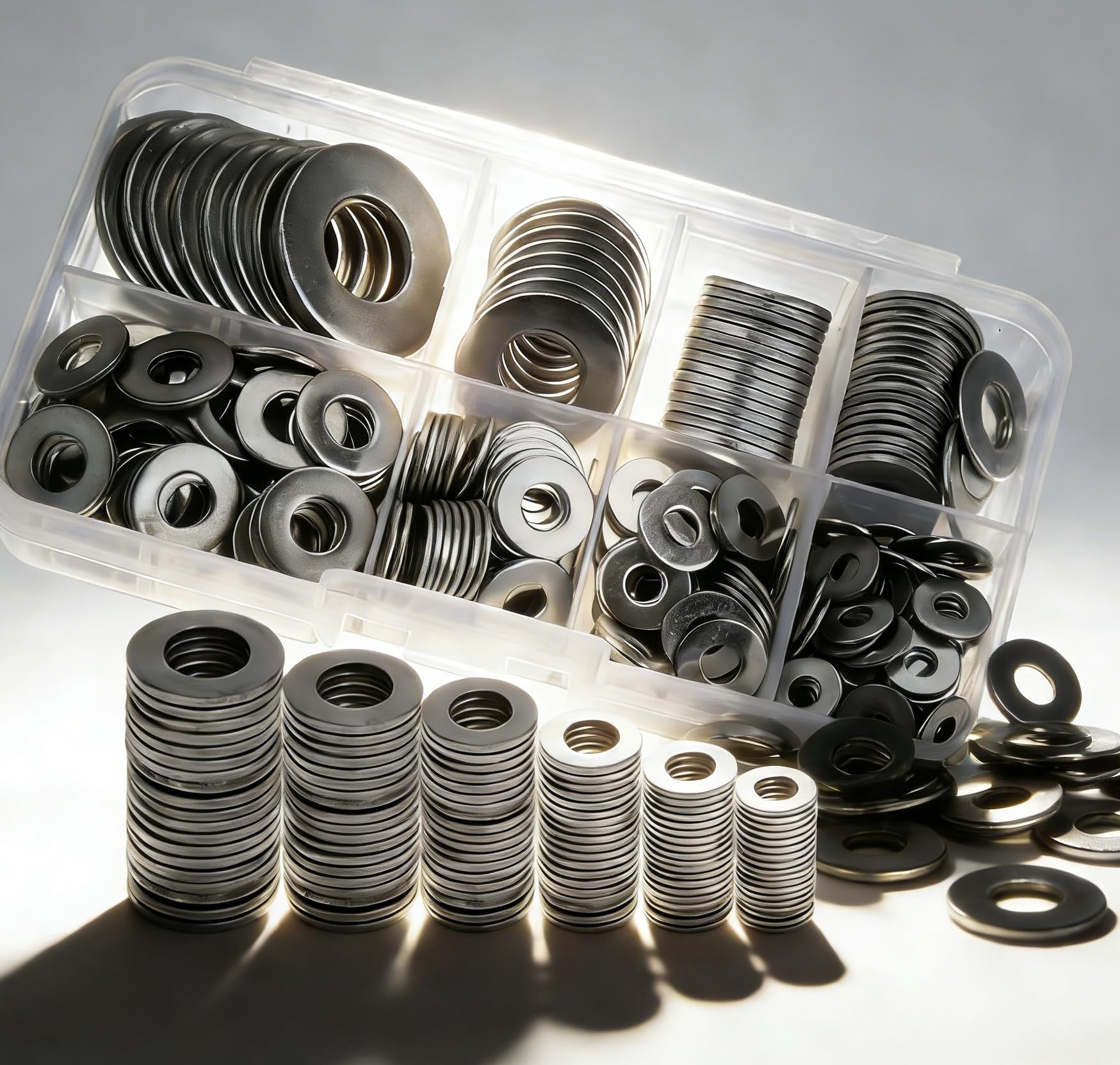 105 Pcs Assorted Flat Washers, Multi Size M3 to M10 Kit, Essential for Small Pro