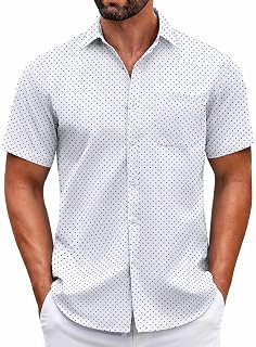 COOFANDY Men's Short Sleeve Casual Button Down Summer Pocket Shirts