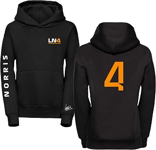 Studio 24 Signature Collection Lando Norris Hoodie Norris Signature 4 Printed F1 Hooded Sweater 2022 McLaren Hoody No. 4 Free UK Shipping