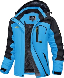 MAGCOMSEN Women's Winter Jacket Softshell Jacket Waterproof Ski Jacket Outdoor Windproof Transition Jacket for Hiking Trekking