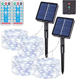 Solar Fairy Lights Outdoor Garden 2 Pack, Cool White, 4 * 5M/ 50LED