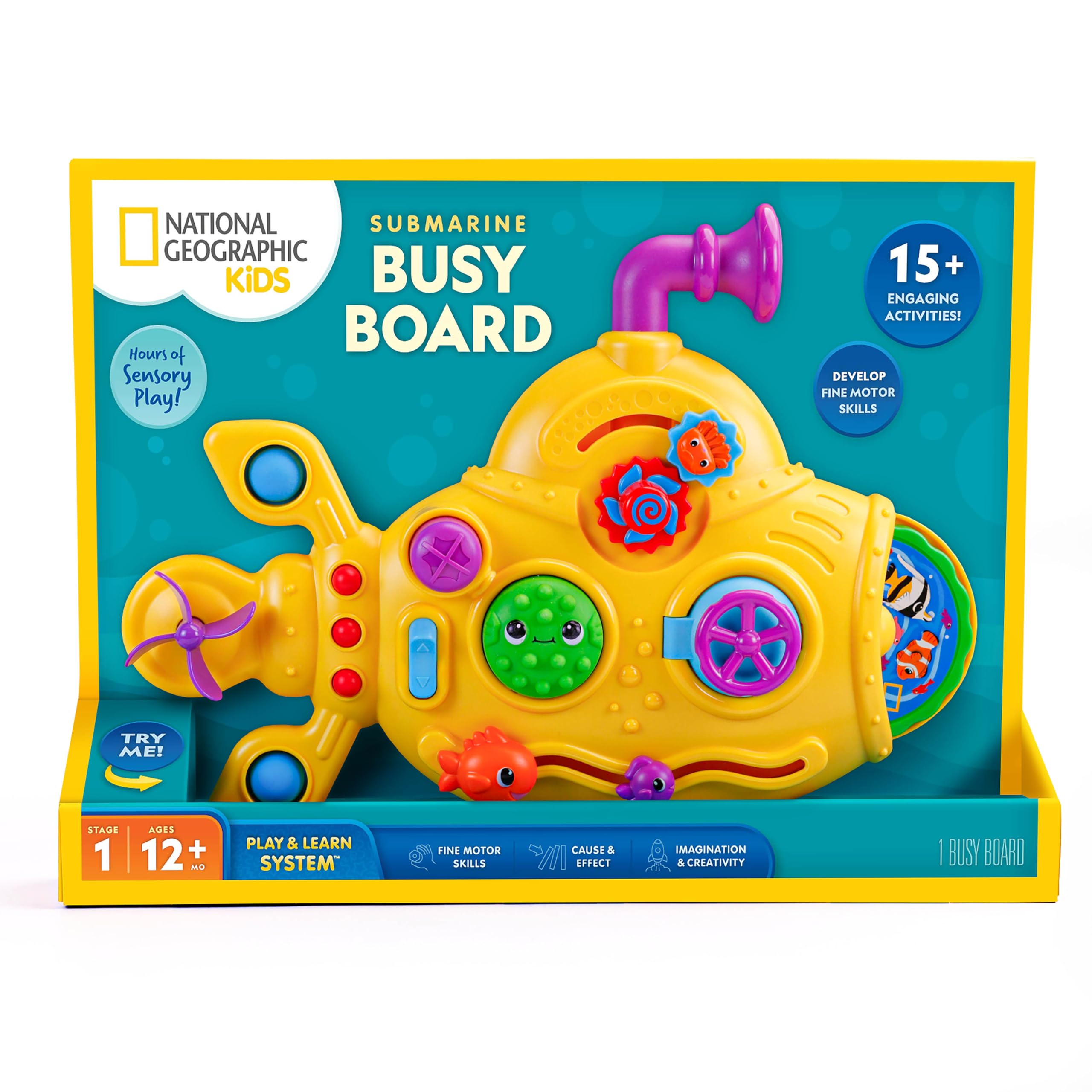 National Geographic Kids Submarine Busy Board for For 1+ Year Old | Toddler Sens