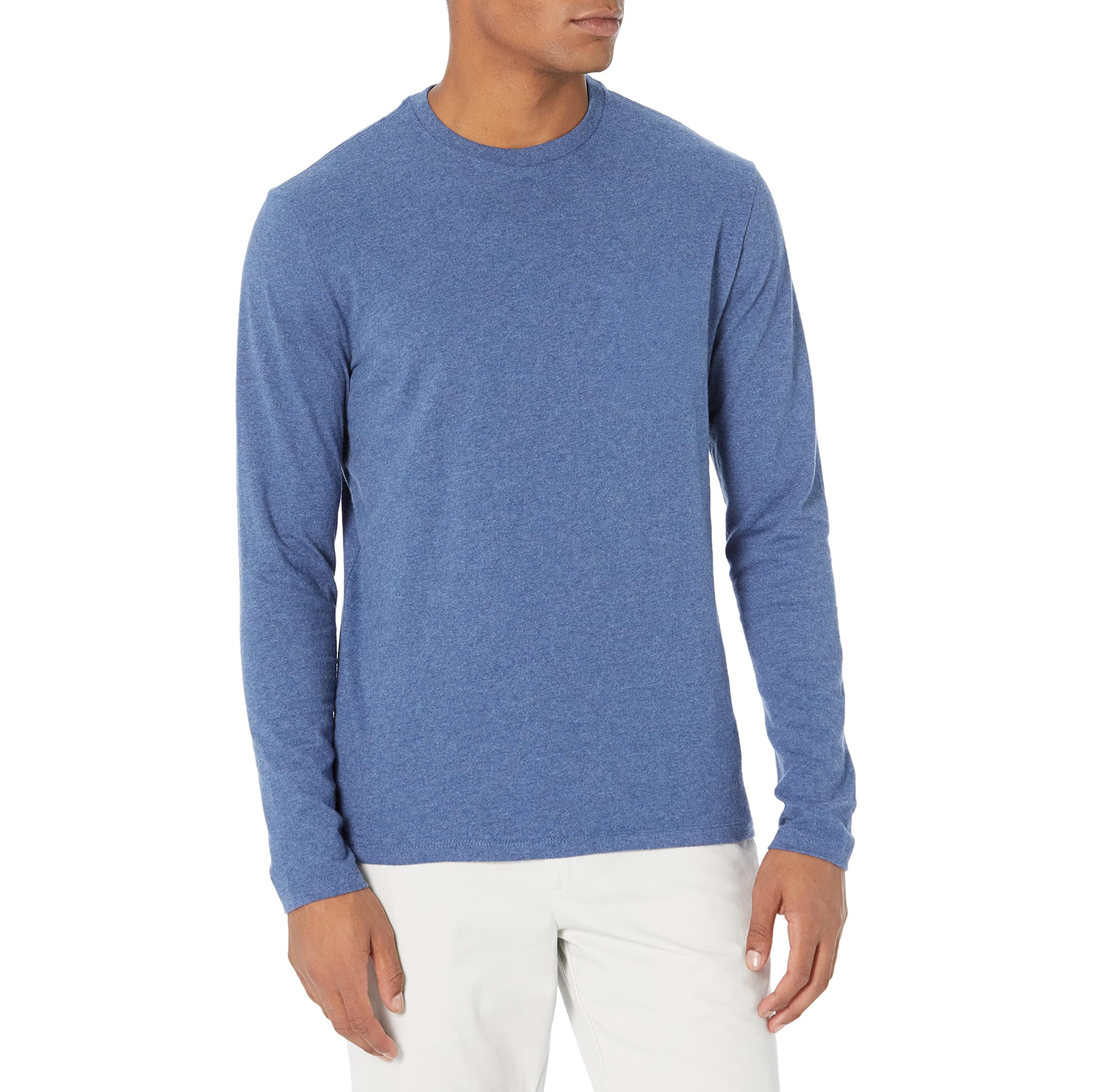 Amazon Essentials Men's Slim-Fit Long Sleeve Cotton T-Shirt, Crew Neck