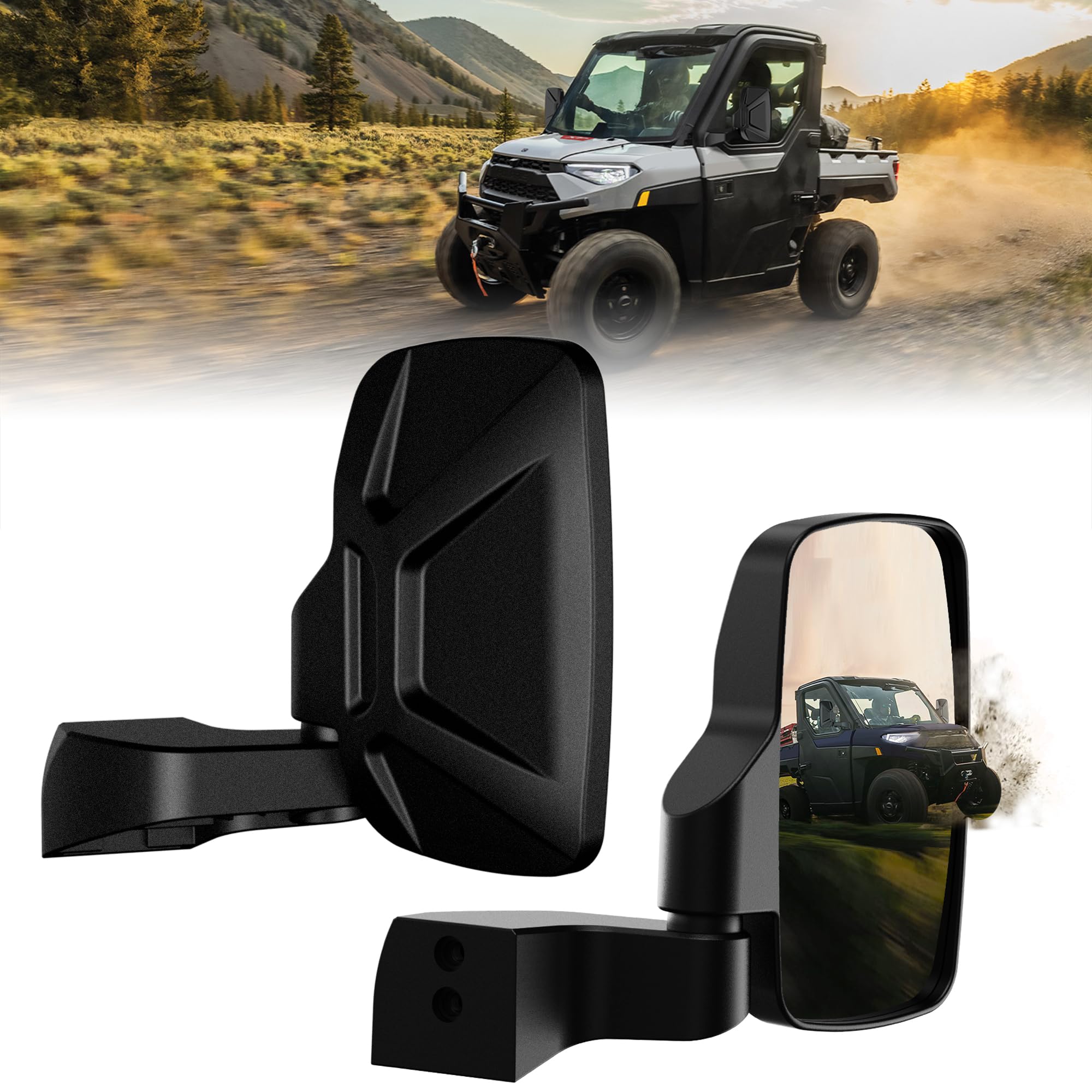 Ranger Door Mounted Side Mirrors for any Polaris Ranger, TXZSXS Ranger Side Mirr