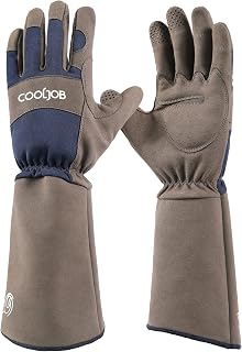 COOLJOB Long‑Sleeve Thorn‑Resistant Garden Gloves for Men & Women, 1 Pair | Heavy‑Duty Puncture‑Proof Forearm Protection, Breathable For Rose Pruning, Cactus, Blackberry, Weed Pulling & Yard Work