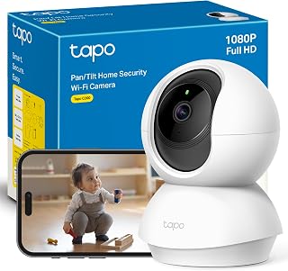 Tapo C200 – Indoor WiFi Surveillance Camera 360º, 1080p, AI Detection | Baby Movement, People and Crying Detection. Night Vision. Light and sound alarm. Local or Cloud Storage. App Tapo.