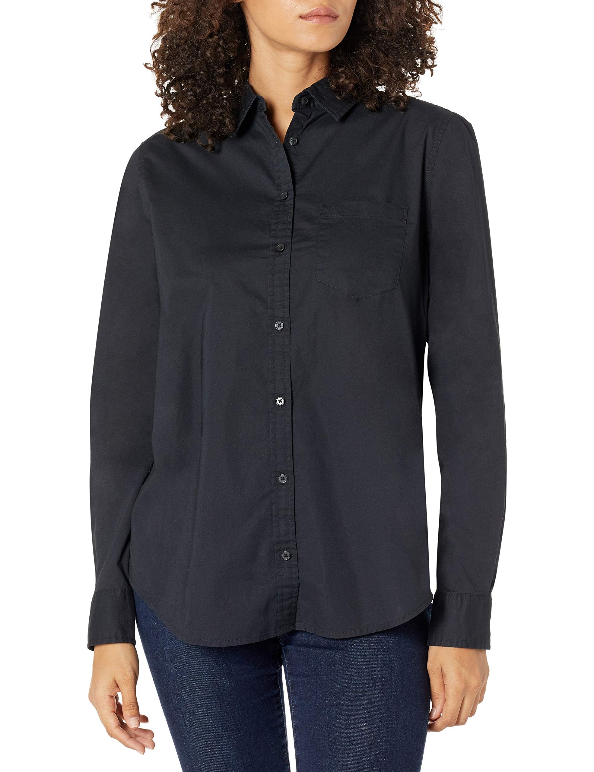Amazon Essentials Women's Regular-Fit Long-Sleeve Button-Down Poplin Shirt