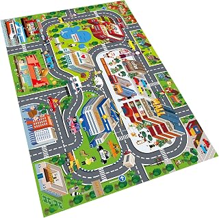 Oriate Kids Dream Mat Modern City Road Map Rug, Car Activity Playmat 552-C | Parent-Child Interaction Game, Ideal Children's Educational Road Traffic City Life Pretend Play, Road Rug Car Carpet for kids